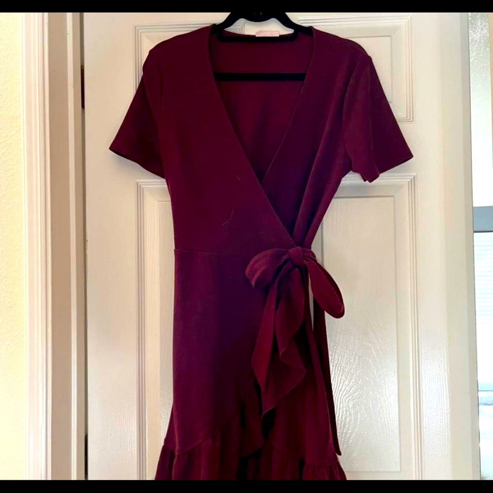 Showpo maroon wrap dress